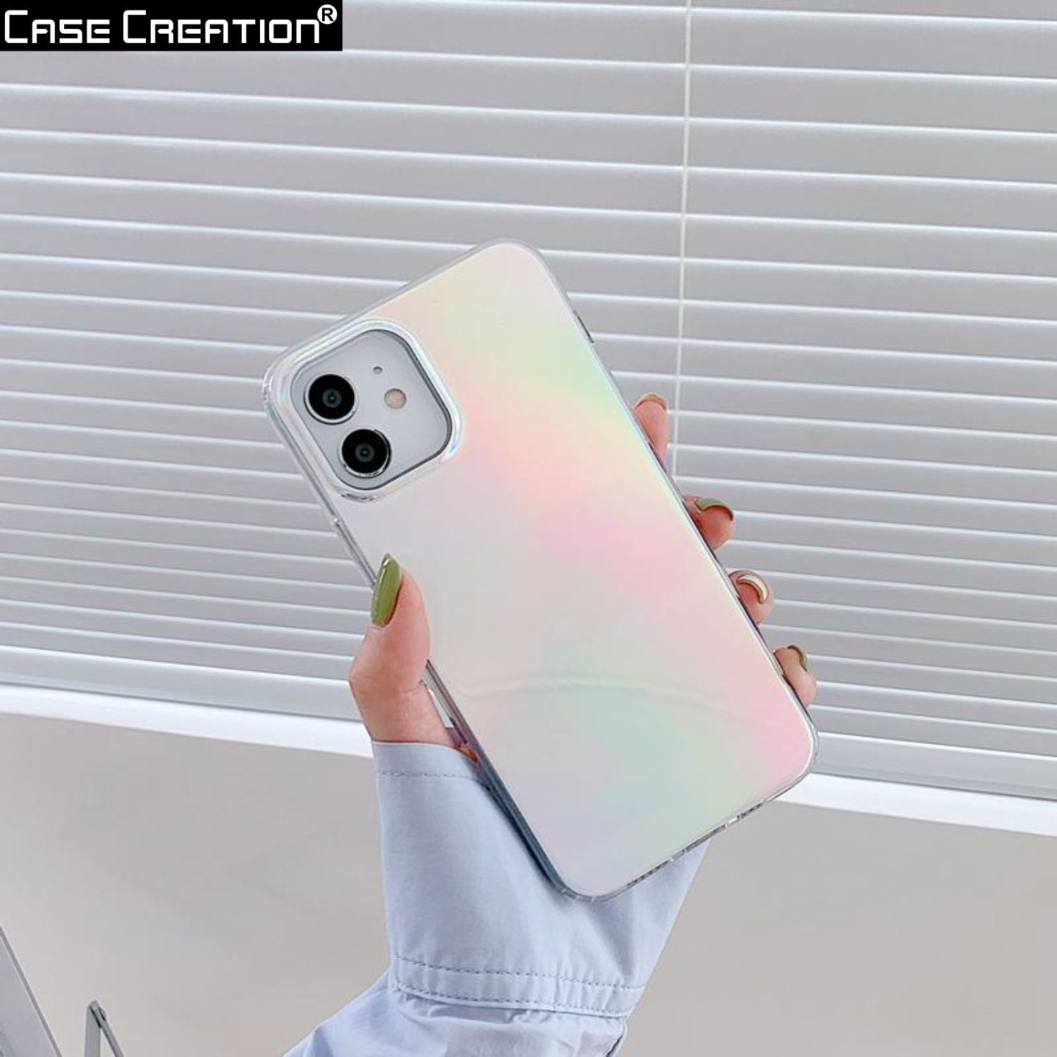 Holographic Clear Super Slim Apple 3D Color Changing Fashion Cool Reflective Hard Back Cover